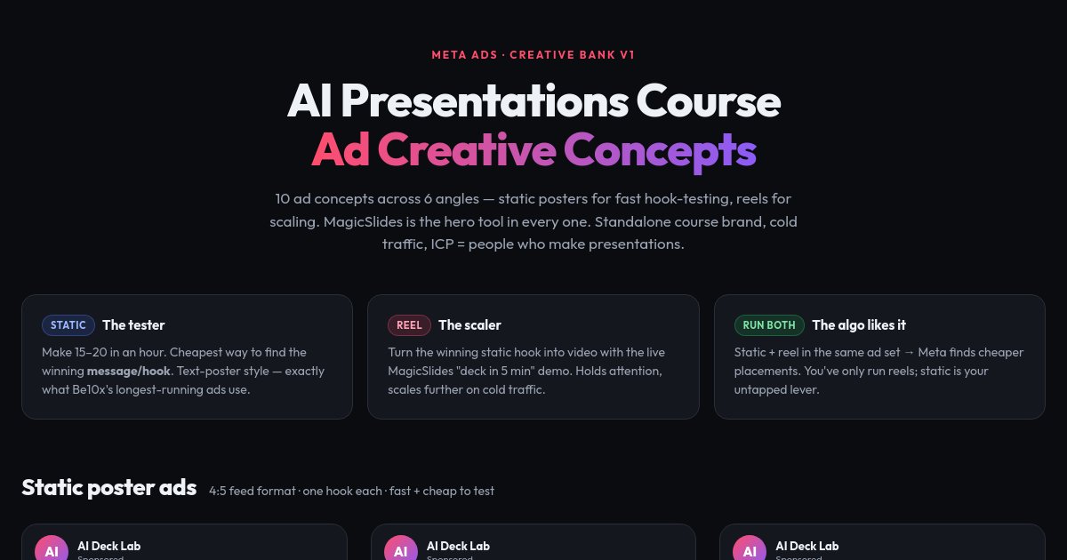 Preview of AI Presentations Course — Ad Creative Bank