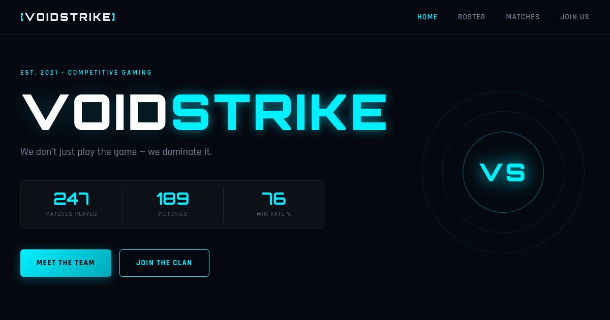 Preview of A landing page for my gaming clan with a roster, recent match results, and a Dis