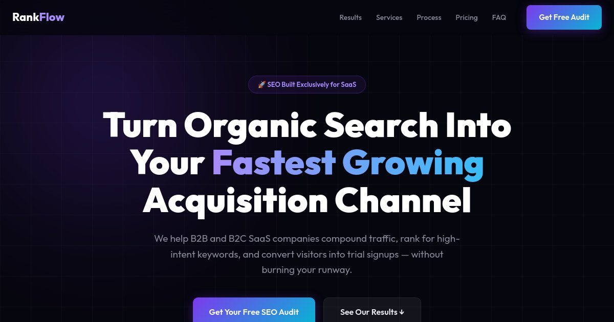 Preview of build me a landing page selling seo services to saas companies