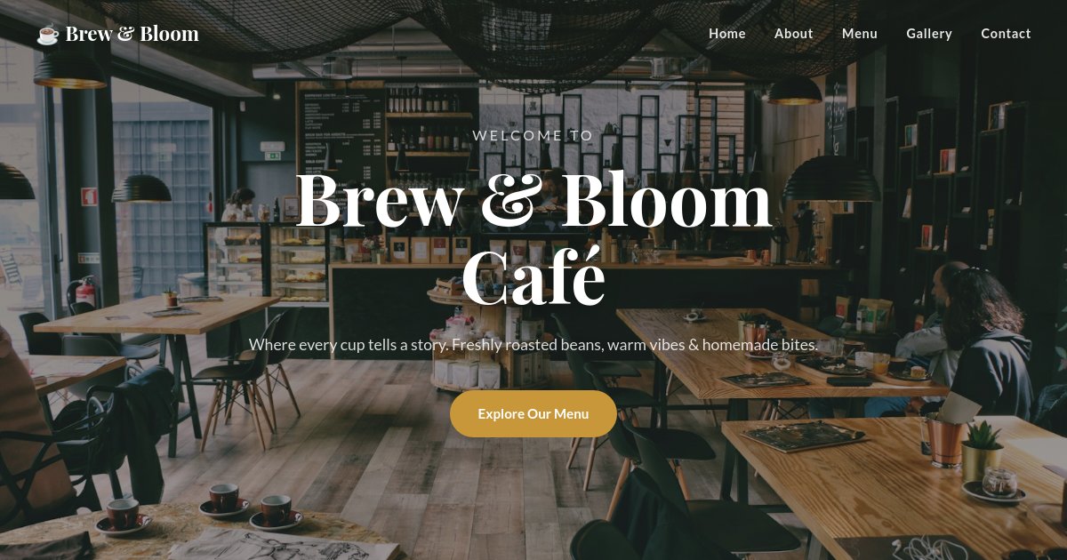 Preview of Make simple cafe landing page