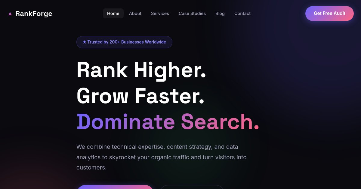 Preview of create an SEO Agency Website including all the internal pages