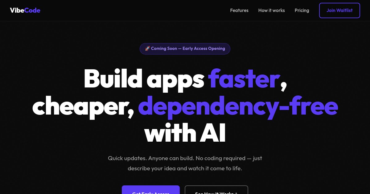 Preview of make a landing page about a upcoming laynch for a product like lovablae which he