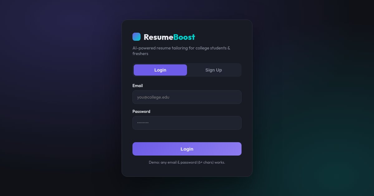 Preview of an website that can read the job description and modify the resume according to