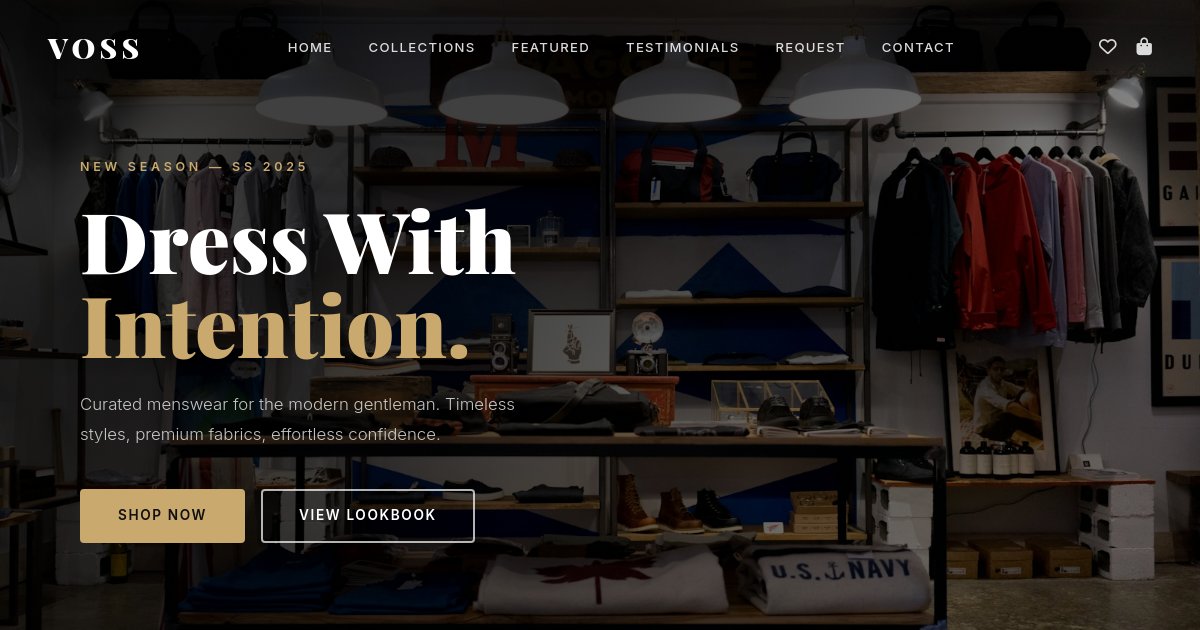 Preview of I want to make a landing page for my business for selling mens fashion
