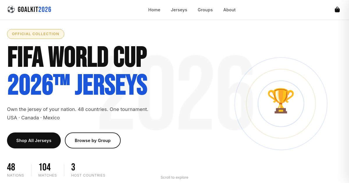 Preview of Make a landing page for my jersey selling business - where we sell Fifa worldcup
