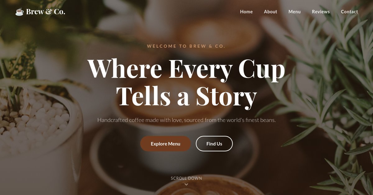 Preview of A simple coffee shop landing page